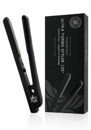 Ultra Turbo 1.25 Inch Ceramic Flat Iron - Dual Voltage - Black | Ceramic Floating Plates - Negative Ion Technology - Heats upto 460 F - Travel Friendly Hair Straightener Ultra Turbo 1.25 Inch Ceramic Flat Iron - Dual Voltage - Black | Ceramic Floating Plates - Negative Ion Technology - Heats upto 460 F - Travel Friendly Hair Straightener