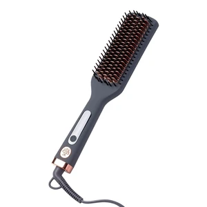 Heated Ceramic Straightening Brush for Blowouts - Volumizing + Straightening - Anti-Frizz Blow Dry Brush for Smooth Shiny Hair - One Step Ceramic Tourmaline Hot Styling Brush -All Hair Types Heated Ceramic Straightening Brush for Blowouts - Volumizing + Straightening - Anti-Frizz Blow Dry Brush for Smooth Shiny Hair - One Step Ceramic Tourmaline Hot Styling Brush -All Hair Types