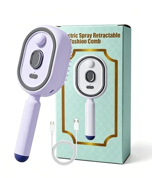 Electric Steam Brush for Hair with Water Spray, Detangling Steam Brush for Short Hair Reduce Frizz, Nourishes Hairs, Anti-Static (Purple) Electric Steam Brush for Hair with Water Spray, Detangling Steam Brush for Short Hair Reduce Frizz, Nourishes Hairs, Anti-Static (Purple)