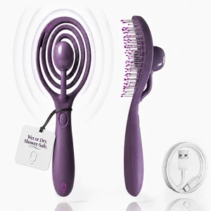 brush Detangling Hair Brush, Wet & Dry, For All Hair Types | Harmonic Resonance Tech helps reduce tugging while detangling, plus wellness scalp massage. USB rechargeable. Gentle on hair. brush Detangling Hair Brush, Wet & Dry, For All Hair Types | Harmonic Resonance Tech helps reduce tugging while detangling, plus wellness scalp massage. USB rechargeable. Gentle on hair.