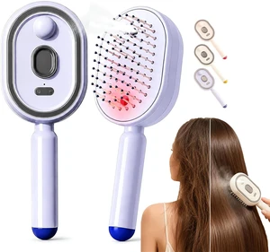 2026 All in One Misting Aqua Detangler Brush Electric Spray Air Cushion Massage Comb Self-Clean Liquid Water Mister Spray Bottle Hair Brush Scalp Oil Applicator Steam Wet Curly Wavy Hairbrush (Purple) 2026 All in One Misting Aqua Detangler Brush Electric Spray Air Cushion Massage Comb Self-Clean Liquid Water Mister Spray Bottle Hair Brush Scalp Oil Applicator Steam Wet Curly Wavy Hairbrush (Purple)