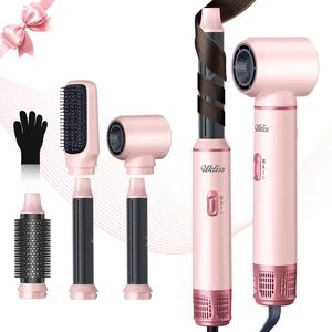 5-in-1 Hot Air Brush & Hair Dryer Styler Set | 5 Interchangeable Heads, Auto Air Curling Barrels, Volumizing Round Brush, Anti-Frizz Smoothing Comb, ALCI Safety Plug 110V 5-in-1 Hot Air Brush & Hair Dryer Styler Set | 5 Interchangeable Heads, Auto Air Curling Barrels, Volumizing Round Brush, Anti-Frizz Smoothing Comb, ALCI Safety Plug 110V