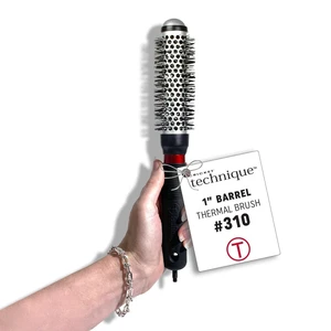 Technique Thermal Hair Brush #310 1 for Curling, Styling, Heat-Retaining Barrel with Anti-Static Tourmaline Bristles, Round Thermal Brush, All Hair Types Technique Thermal Hair Brush #310 1 for Curling, Styling, Heat-Retaining Barrel with Anti-Static Tourmaline Bristles, Round Thermal Brush, All Hair Types