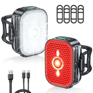 2026 Ultra Slim Bike Lights with Reflectors, 8+6 Modes Bike Headlight, IP65 Waterproof & Dual USB-C 1-2 Hrs Fast Charge Bike Lights for Night Riding Road Mountain Cycling 2026 Ultra Slim Bike Lights with Reflectors, 8+6 Modes Bike Headlight, IP65 Waterproof & Dual USB-C 1-2 Hrs Fast Charge Bike Lights for Night Riding Road Mountain Cycling