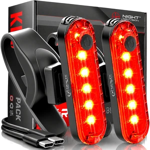 Bike Tail Light 2 Pack - Easy Bicycle Rear Light Installation - USB C Rechargeable Bike Lights for Night Riding - 18 Hour Max - Bicycle Brake Safety - 4 Modes LED (Luces para Bicicleta) Bike Tail Light 2 Pack - Easy Bicycle Rear Light Installation - USB C Rechargeable Bike Lights for Night Riding - 18 Hour Max - Bicycle Brake Safety - 4 Modes LED (Luces para Bicicleta)