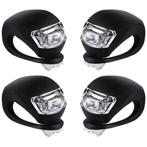 Bicycle Light Front and Rear Silicone LED Bike Light Set - Headlight and Taillight,Waterproof & Safety Road,Mountain Bike Lights,Batteries Included (2pcs White and 2pcs Red Lights) Bicycle Light Front and Rear Silicone LED Bike Light Set - Headlight and Taillight,Waterproof & Safety Road,Mountain Bike Lights,Batteries Included (2pcs White and 2pcs Red Lights)
