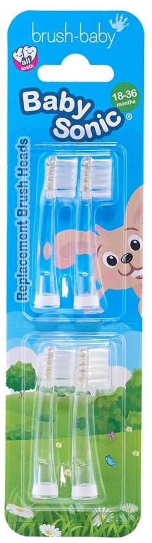 Replacement Heads for BabySonic Electric Toothbrush, 18-36 Months - Soft, Gentle Brush Heads for Baby Teeth & Gums - Toddler Toothbrush Head, BPA-Free, Toddler Oral Care - 4 Pack Replacement Heads for BabySonic Electric Toothbrush, 18-36 Months - Soft, Gentle Brush Heads for Baby Teeth & Gums - Toddler Toothbrush Head, BPA-Free, Toddler Oral Care - 4 Pack