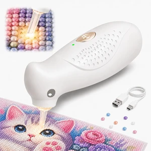Electric Diamond Painting Pen with Light, Cordless Vacuum Pickup | Ergonomic Palm Grip, Fixed Suction Tip, No Wax Needed, USB-C Rechargeable, 500mAh Battery for 5D Diamond Art Electric Diamond Painting Pen with Light, Cordless Vacuum Pickup | Ergonomic Palm Grip, Fixed Suction Tip, No Wax Needed, USB-C Rechargeable, 500mAh Battery for 5D Diamond Art
