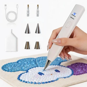 Electric Diamond Painting Pen, Cordless & Rechargeable, White | Diamond Art Vacuum Pen with 6 Tips & 3 Suction Modes, No-Wax Design, Lightweight DIY Tool for Adults & Beginners Electric Diamond Painting Pen, Cordless & Rechargeable, White | Diamond Art Vacuum Pen with 6 Tips & 3 Suction Modes, No-Wax Design, Lightweight DIY Tool for Adults & Beginners