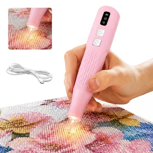 Electric Diamond Painting Pen with Light | Diamond Art Kits for Adults, Cordless, 2 Adjustable Suction Levels, Vacuum Diamond Art Pen with Ergonomic Grip (Pink) Electric Diamond Painting Pen with Light | Diamond Art Kits for Adults, Cordless, 2 Adjustable Suction Levels, Vacuum Diamond Art Pen with Ergonomic Grip (Pink)