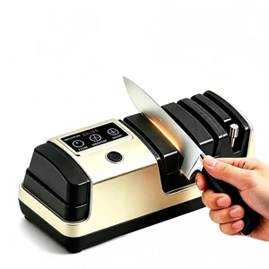 Upgraded 5-in-1 Kitchen Electric Knife Sharpener with LCD Screen &3 Speed Professional Automatic Quickly Diamond Sharpener Multi-Functional Sharpening Tool for Kitchen Knives Scissor Quick Sharpening Upgraded 5-in-1 Kitchen Electric Knife Sharpener with LCD Screen &3 Speed Professional Automatic Quickly Diamond Sharpener Multi-Functional Sharpening Tool for Kitchen Knives Scissor Quick Sharpening