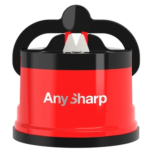 GLOBAL Easy to Use, Hands Free Knife Sharpener - Red | Sharpening Tool with PowerGrip Suction Base and 20-Deg Pre-set Angle - For All Knives: Chefs, Serrated, and Hardened Steel GLOBAL Easy to Use, Hands Free Knife Sharpener - Red | Sharpening Tool with PowerGrip Suction Base and 20-Deg Pre-set Angle - For All Knives: Chefs, Serrated, and Hardened Steel
