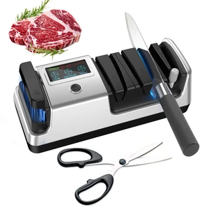 Upgrade 5-in-1 Electric Knife Sharpener, Professional 3-Stage with LCD Screen, 100% Diamond Abrasives, 3 Rotational Speed Adjustable, knife sharpener for Straight, Serrated, Meat Cleaver, Scissors Upgrade 5-in-1 Electric Knife Sharpener, Professional 3-Stage with LCD Screen, 100% Diamond Abrasives, 3 Rotational Speed Adjustable, knife sharpener for Straight, Serrated, Meat Cleaver, Scissors