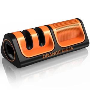 Orange Ninja Mini Knife Sharpener - Coarse & Fine Small Knife Sharpener | Easy to Use Handheld Knife Sharpeners for Kitchen Knives, Pocket Knives with Bottle Opener & Fridge Attachment Orange Ninja Mini Knife Sharpener - Coarse & Fine Small Knife Sharpener | Easy to Use Handheld Knife Sharpeners for Kitchen Knives, Pocket Knives with Bottle Opener & Fridge Attachment