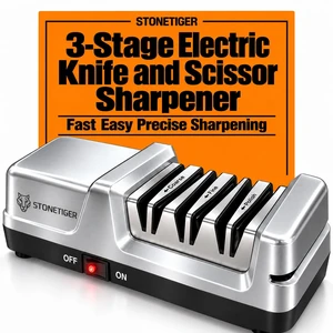 4-in-1 Electric Knife Sharpener for Home Cooks Kitchen (Glacier Silver) | Bult in Angle Guide, Professional Fast Sharpening, Repair & Polish & Scissors Slot, For Chef Knives, Beginners & Home Cooks 4-in-1 Electric Knife Sharpener for Home Cooks Kitchen (Glacier Silver) | Bult in Angle Guide, Professional Fast Sharpening, Repair & Polish & Scissors Slot, For Chef Knives, Beginners & Home Cooks