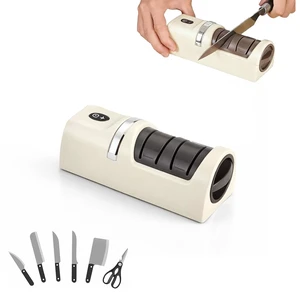 Rechargeable Electric Knife Sharpener with 2-Stage Diamond Abrasives, Portable Home Use Knife Sharpener Electric for Kitchen, Fruit, Chef & All-Purpose Knives Rechargeable Electric Knife Sharpener with 2-Stage Diamond Abrasives, Portable Home Use Knife Sharpener Electric for Kitchen, Fruit, Chef & All-Purpose Knives
