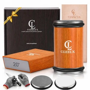 Rolling Knife Sharpener Kit - 400 & 3000 Grit Diamond & Ceramic Discs, 15° & 20° Magnetic Angle Guide knife sharpening kit with Leather Strop Rolling Knife Sharpener Kit - 400 & 3000 Grit Diamond & Ceramic Discs, 15° & 20° Magnetic Angle Guide knife sharpening kit with Leather Strop