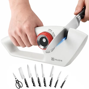 Knife Sharpener, 5-Stage for Kitchen Knives & Scissors | Straight & Serrated Blades Manual Sharpener, Restores Dull Knives for Home Cooks and Everyday Cooking Knife Sharpener, 5-Stage for Kitchen Knives & Scissors | Straight & Serrated Blades Manual Sharpener, Restores Dull Knives for Home Cooks and Everyday Cooking