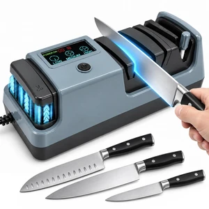 Electric Knife Sharpener, Professional Kitchen Knife Sharpener with 3 Speed Precision Grinding & Adjustable Angles, Automatic Knife Sharpener for Kitchen Knives, Scissors & Serrated Blades Electric Knife Sharpener, Professional Kitchen Knife Sharpener with 3 Speed Precision Grinding & Adjustable Angles, Automatic Knife Sharpener for Kitchen Knives, Scissors & Serrated Blades