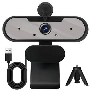 HD 1080P Webcam with Built-in Microphone and Rotatable Tripod, 1080P Video and Wide Angle Camera, Privacy Cover, for Desktop PC or Laptop Computer Grey HD 1080P Webcam with Built-in Microphone and Rotatable Tripod, 1080P Video and Wide Angle Camera, Privacy Cover, for Desktop PC or Laptop Computer Grey