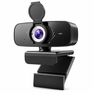 1080P Webcam with Microphone, Privacy Cover & USB-C Adapter | 105° FOV, Fixed Focus, Auto Light Correction, Plug & Play USB-A Camera with Tripod for Zoom, Teams, FaceTime and YouTube 1080P Webcam with Microphone, Privacy Cover & USB-C Adapter | 105° FOV, Fixed Focus, Auto Light Correction, Plug & Play USB-A Camera with Tripod for Zoom, Teams, FaceTime and YouTube