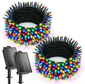 2 Pack Solar Christmas Lights Outdoor, 144ft 400 LED, Multicolor | 16+ Hrs Runtime Solar String Lights Outdoor Waterproof with 8 Modes Auto On/Off for Porch Tree Garden Christmas Decorations 2 Pack Solar Christmas Lights Outdoor, 144ft 400 LED, Multicolor | 16+ Hrs Runtime Solar String Lights Outdoor Waterproof with 8 Modes Auto On/Off for Porch Tree Garden Christmas Decorations