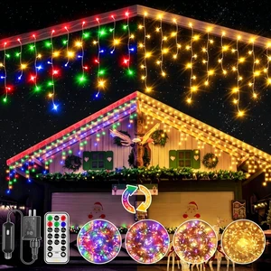 Icicle Lights for Outside, 306LED 25FT Waterproof Christmas Light | Connectable Plug in, Remote 11Modes Timers Dimmable Hanging Lights for Outdoor Indoor House Roof Holiday Decor Color Changing Icicle Lights for Outside, 306LED 25FT Waterproof Christmas Light | Connectable Plug in, Remote 11Modes Timers Dimmable Hanging Lights for Outdoor Indoor House Roof Holiday Decor Color Changing