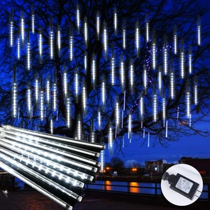 Christmas Lights Outdoor, 16 Inch 10 Tube 360 LED Icicle Lights | Connectable Meteor Shower Light Outdoor, Hanging Falling Rain Light for Tree Outside Holiday Xmas Decoration, White Christmas Lights Outdoor, 16 Inch 10 Tube 360 LED Icicle Lights | Connectable Meteor Shower Light Outdoor, Hanging Falling Rain Light for Tree Outside Holiday Xmas Decoration, White
