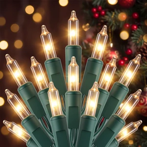 LED Christmas Lights, 20FT 100 Count Christmas String Lights | LED Bulb, Waterproof & Connectable Mini Lights for Christmas Tree Garland Outdoor Indoor Decorations, Warm White, Green Wire LED Christmas Lights, 20FT 100 Count Christmas String Lights | LED Bulb, Waterproof & Connectable Mini Lights for Christmas Tree Garland Outdoor Indoor Decorations, Warm White, Green Wire