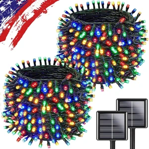 Solar String Lights Outdoor 2Pack 500LED 180FT Christmas Lights Multicolor | Total 180FT Flexible Wire With Bright LEDs, 8 Twinkle Modes with Memory, Auto On/Off Easily Decorates Trees, Fences, Garden Solar String Lights Outdoor 2Pack 500LED 180FT Christmas Lights Multicolor | Total 180FT Flexible Wire With Bright LEDs, 8 Twinkle Modes with Memory, Auto On/Off Easily Decorates Trees, Fences, Garden
