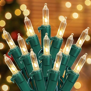 2 Pack Warm White Christmas Lights, 50-Count Green Wire | 13FT Incandescent Mini Light with Clear Bulbs, Plug In 120V, Connectable for Christmas Tree, Wedding, Bedroom, Porch Decor 2 Pack Warm White Christmas Lights, 50-Count Green Wire | 13FT Incandescent Mini Light with Clear Bulbs, Plug In 120V, Connectable for Christmas Tree, Wedding, Bedroom, Porch Decor