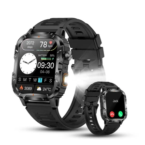 Military Smart Watch for Men, 30+ Day Battery Life, Bluetooth Call Black | 1.95" HD, 120+ sports modes, heart rate/sleep monitor, IP68 waterproof, Fitness Watch with LED Flashlight for iOS/Android Military Smart Watch for Men, 30+ Day Battery Life, Bluetooth Call Black | 1.95" HD, 120+ sports modes, heart rate/sleep monitor, IP68 waterproof, Fitness Watch with LED Flashlight for iOS/Android