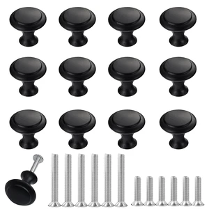 12PCS Cabinet Knobs, Black Cabinet Pulls Cabinet Knobs Inway, Round Drawer Knobs Cabinet Hardware with Screws, for Kitchen Bedroom Furniture 12PCS Cabinet Knobs, Black Cabinet Pulls Cabinet Knobs Inway, Round Drawer Knobs Cabinet Hardware with Screws, for Kitchen Bedroom Furniture