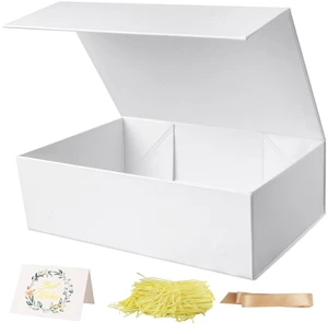 9.5x6x3 inches Gift Boxes with Magnetic Closure,White for Birthday and Holiday Gifts (WHITE, Pack of 1) 9.5x6x3 inches Gift Boxes with Magnetic Closure,White for Birthday and Holiday Gifts (WHITE, Pack of 1)