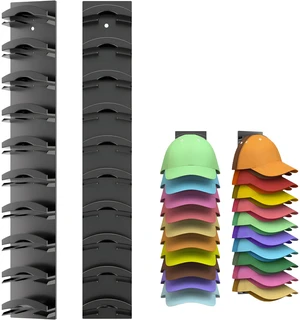 Hat Organizer for Baseball Caps 2 Pack Hat Rack for Wall Hat Hanger Holder | with Strong Adhesive, Hold up to 20 Hats, Multilayer Ball Cap Storage for Door Closet, Two Mounting Option Hat Organizer for Baseball Caps 2 Pack Hat Rack for Wall Hat Hanger Holder | with Strong Adhesive, Hold up to 20 Hats, Multilayer Ball Cap Storage for Door Closet, Two Mounting Option