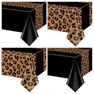 4 Pack Leopard Print Tablecloths, Safari Animal Cheetah Print Table Cloth Black Cheetah Tablecloths for Birthday Parties Girls Night Bachelorette Events and Fashion Themed Decor, 51 x 86 Inch 4 Pack Leopard Print Tablecloths, Safari Animal Cheetah Print Table Cloth Black Cheetah Tablecloths for Birthday Parties Girls Night Bachelorette Events and Fashion Themed Decor, 51 x 86 Inch