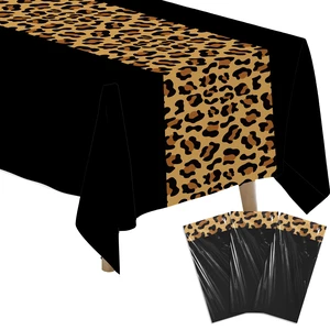 Cheetah Print Leopard Party Decorations Table Cloth, Black Leopard | Disposable Cheetah Birthday Supplies Table Cover Printed Table Runner, for Birthday Bridal Shower Wedding, 3Pcs, 55in x 86in Cheetah Print Leopard Party Decorations Table Cloth, Black Leopard | Disposable Cheetah Birthday Supplies Table Cover Printed Table Runner, for Birthday Bridal Shower Wedding, 3Pcs, 55in x 86in