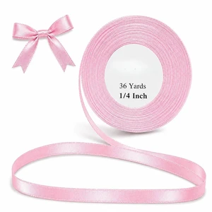 Pink Ribbon 1/4 Inch x 36 Yards for Party Decor & Floral Arrangements Satin | Baby girl showers, breast cancer awareness, Valentines gifting, princess & ballet birthdays Pink Ribbon 1/4 Inch x 36 Yards for Party Decor & Floral Arrangements Satin | Baby girl showers, breast cancer awareness, Valentines gifting, princess & ballet birthdays