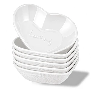 Dipping Bowls, 3oz Soy Sauce Dish, Pturdy Plastic Small Bowls Set of 6, White Love Heart Mini Appetizer Plates for Sauce, Soy Sauce, Condiment, Side Dishes, Sushi, Ketchup, BBQ Party Dipping Bowls, 3oz Soy Sauce Dish, Pturdy Plastic Small Bowls Set of 6, White Love Heart Mini Appetizer Plates for Sauce, Soy Sauce, Condiment, Side Dishes, Sushi, Ketchup, BBQ Party