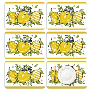 6 Pcs Lemon Bow Plastic Placemats, 11x16 Inch Bow Fruits Placemats Spring Seasonal Washable Table Mats for Wedding Baby Shower Birthday Party Kitchen Dining Decoration 6 Pcs Lemon Bow Plastic Placemats, 11x16 Inch Bow Fruits Placemats Spring Seasonal Washable Table Mats for Wedding Baby Shower Birthday Party Kitchen Dining Decoration