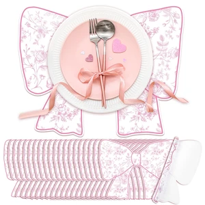50 Pcs Disposable Pink Bow Placemats Christmas 8.94 x 13.78 Inches Coquette Bow Table Mats Decorative Paper Placemats for Birthday Bridal Wedding Coquette Party Table Decoration 50 Pcs Disposable Pink Bow Placemats Christmas 8.94 x 13.78 Inches Coquette Bow Table Mats Decorative Paper Placemats for Birthday Bridal Wedding Coquette Party Table Decoration