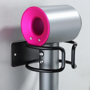 Universal Hair Dryer Holder, Wall Mounted Adhesive Rack, Black | Stainless Steel Blow Dryer Hanger Compatible with Most Hair Dryers, Space-Saving Bathroom Cabinet Storage Universal Hair Dryer Holder, Wall Mounted Adhesive Rack, Black | Stainless Steel Blow Dryer Hanger Compatible with Most Hair Dryers, Space-Saving Bathroom Cabinet Storage