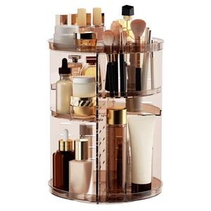 Rotating Makeup Organizer, DIY 8 Adjustable Layers Spinning Skincare Storage, Cosmetic Display Case with Brush Holder and Perfume Tray, Multi-Function Vanity Bathroom Countertop Organizer Clear Coffee Rotating Makeup Organizer, DIY 8 Adjustable Layers Spinning Skincare Storage, Cosmetic Display Case with Brush Holder and Perfume Tray, Multi-Function Vanity Bathroom Countertop Organizer Clear Coffee