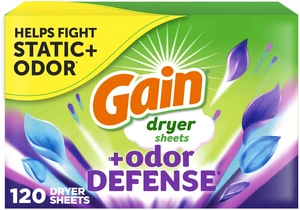 Gain Fabric Softener Dryer Sheets +Odor Defense, Super Fresh Blast Scent, 120 Count Gain Fabric Softener Dryer Sheets +Odor Defense, Super Fresh Blast Scent, 120 Count