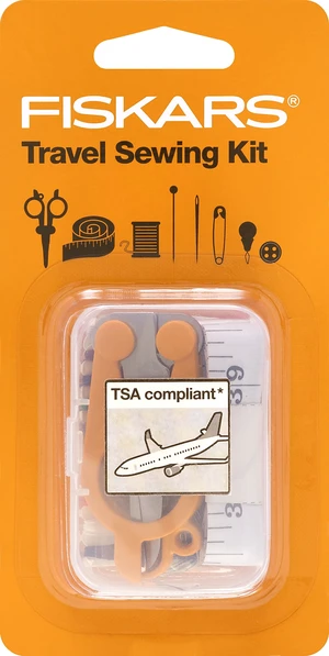 Fiskars 27-Piece Travel Sewing Kit with Orange TSA-Compliant Folding Scissors Fiskars 27-Piece Travel Sewing Kit with Orange TSA-Compliant Folding Scissors