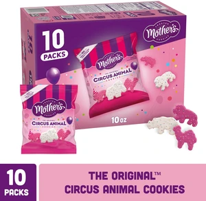 Mother's Original Circus Animal Frosted Animal Cookies with Rainbow Sprinkles, 10 Packs, 1 oz Each Mother's Original Circus Animal Frosted Animal Cookies with Rainbow Sprinkles, 10 Packs, 1 oz Each