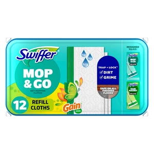 Swiffer Mop & Go Wet Refills, Gain, 12 Count Swiffer Mop & Go Wet Refills, Gain, 12 Count