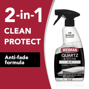Weiman 2-in-1 Quartz & Stone Countertop Cleaning Spray, Citrus Scent, UV Protection, 16 fl oz Weiman 2-in-1 Quartz & Stone Countertop Cleaning Spray, Citrus Scent, UV Protection, 16 fl oz