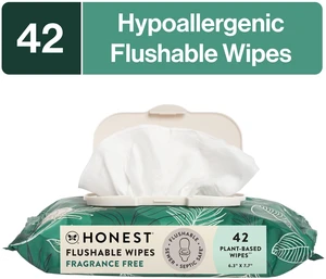 The Honest Company Flushable Wipes for Adults, Fragrance Free, Hypoallergenic, Tropical Leaves, 42 Count The Honest Company Flushable Wipes for Adults, Fragrance Free, Hypoallergenic, Tropical Leaves, 42 Count