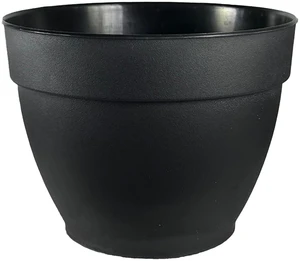 Jacinto 10-Inch Black Recycled Plastic Planter with Drain Hole Jacinto 10-Inch Black Recycled Plastic Planter with Drain Hole
